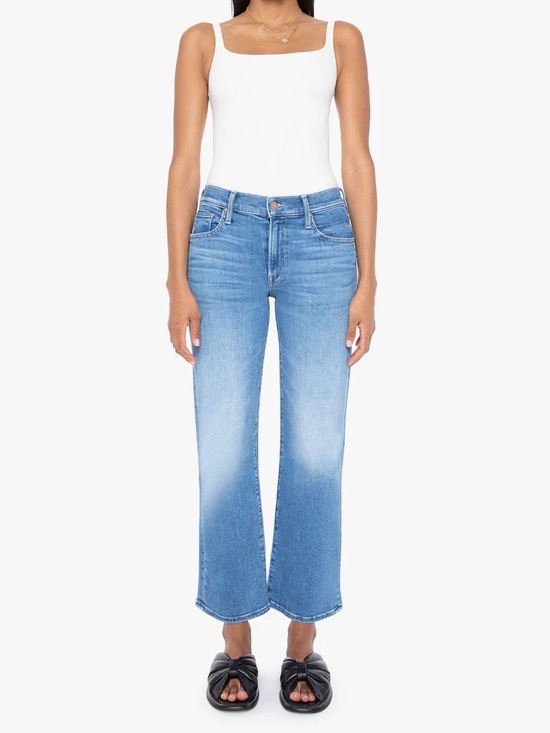 MOTHER Denim - MOTHER Mid Rise Zip Rambler Ankle Jeans Out Of The Blue Stretch Denim Sz 28